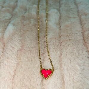 Hott Pink Gold Heart Necklace